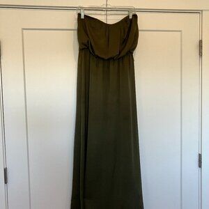 City Triangles Medium strapless Olive Green maxi Dress